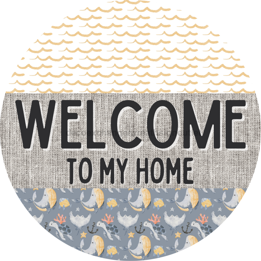 Door Hanger, Nautical Sign, Whale Sign, Beach Sign, Turtle Sign, 18" Wood Sign, Round Sign, DecoExchange - DecoExchange¬Æ