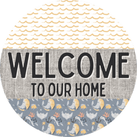 Thumbnail for Door Hanger Nautical Sign Whale Beach Turtle 18 Wood Welcome To Our Home Decoe-2150-Dh Round