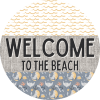 Thumbnail for Door Hanger Nautical Sign Whale Beach Turtle 18 Wood Welcome To The Decoe-2152-Dh Round