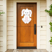 Thumbnail for Easter Bunny Cut Bow Holes 22" Wood Door Hanger - DECOE-W-903445-DH