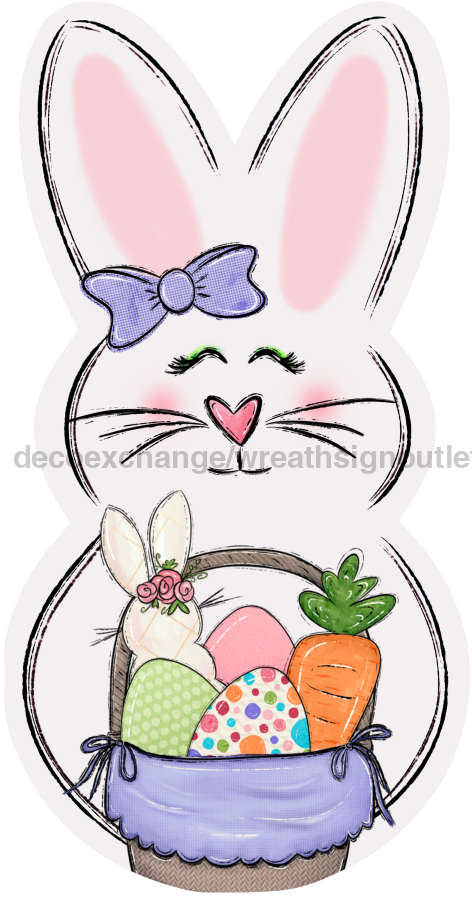 Easter Bunny 22" Wood Door Hanger - DECOE-W-690-DH