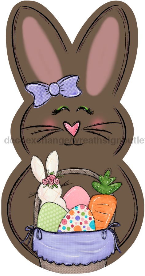 Easter Bunny 22" Wood Door Hanger - DECOE-W-692-DH