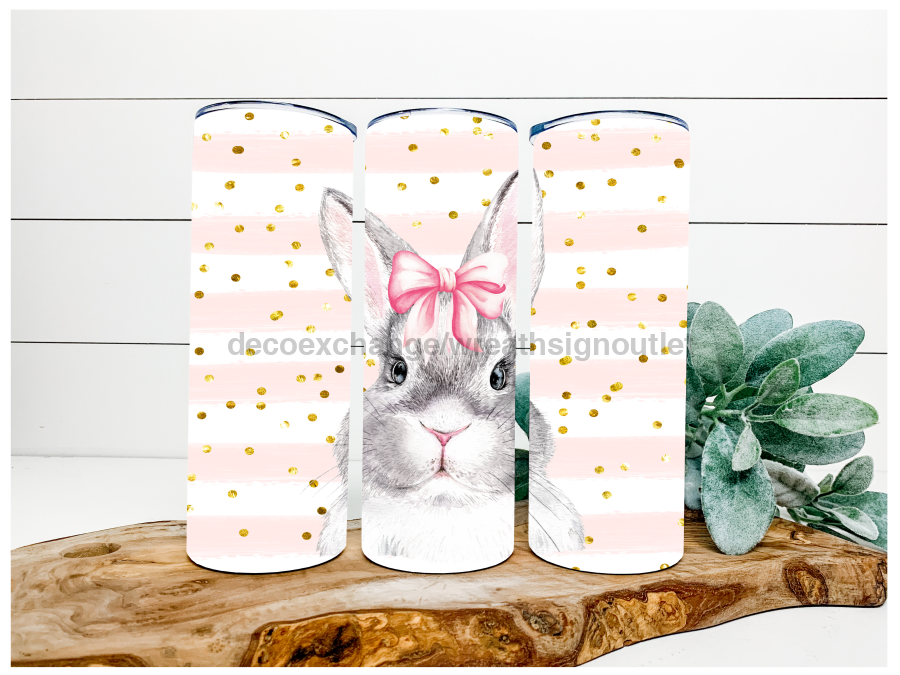 Easter Bunny Gold Dots 20 oz Skinny Tumbler - DECOETUMBLER-078