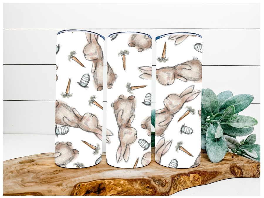 Easter Bunny Sketches 20 oz Skinny Tumbler - DECOETUMBLER-042