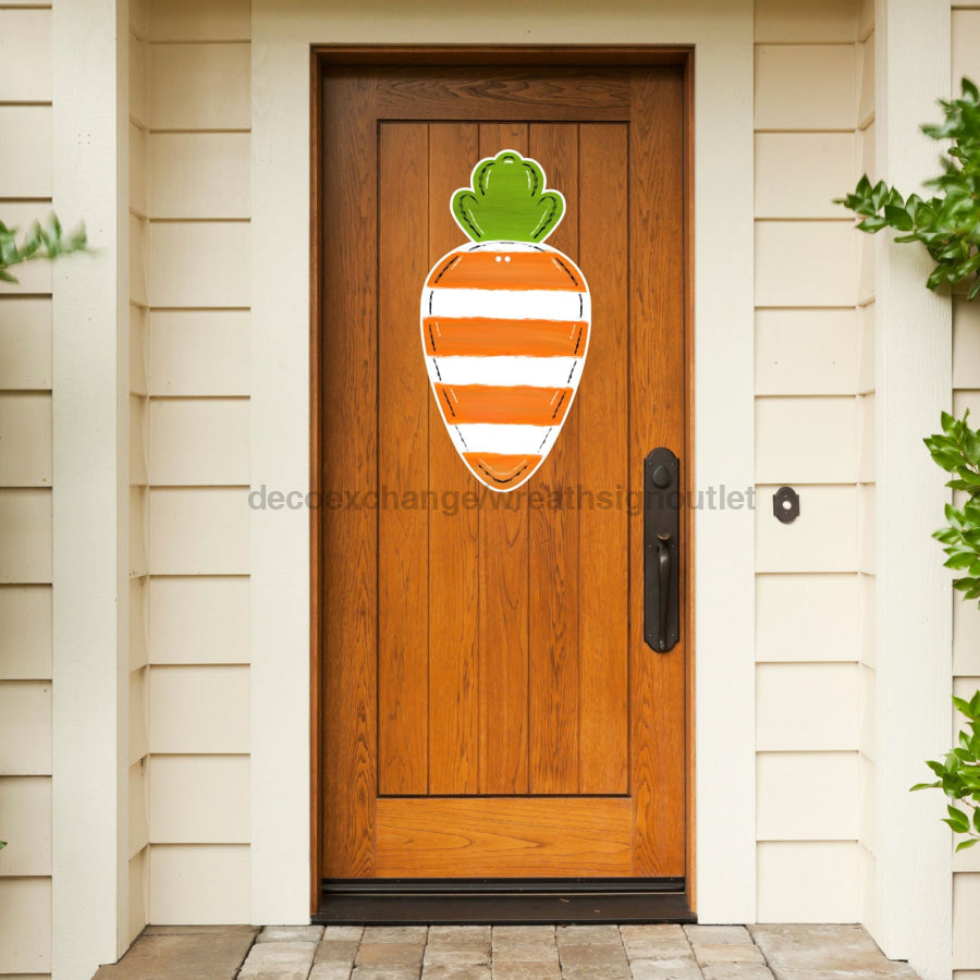 Easter Carrot Cut Bow Holes 22" Wood Door Hanger - DECOE-W-903435-DH