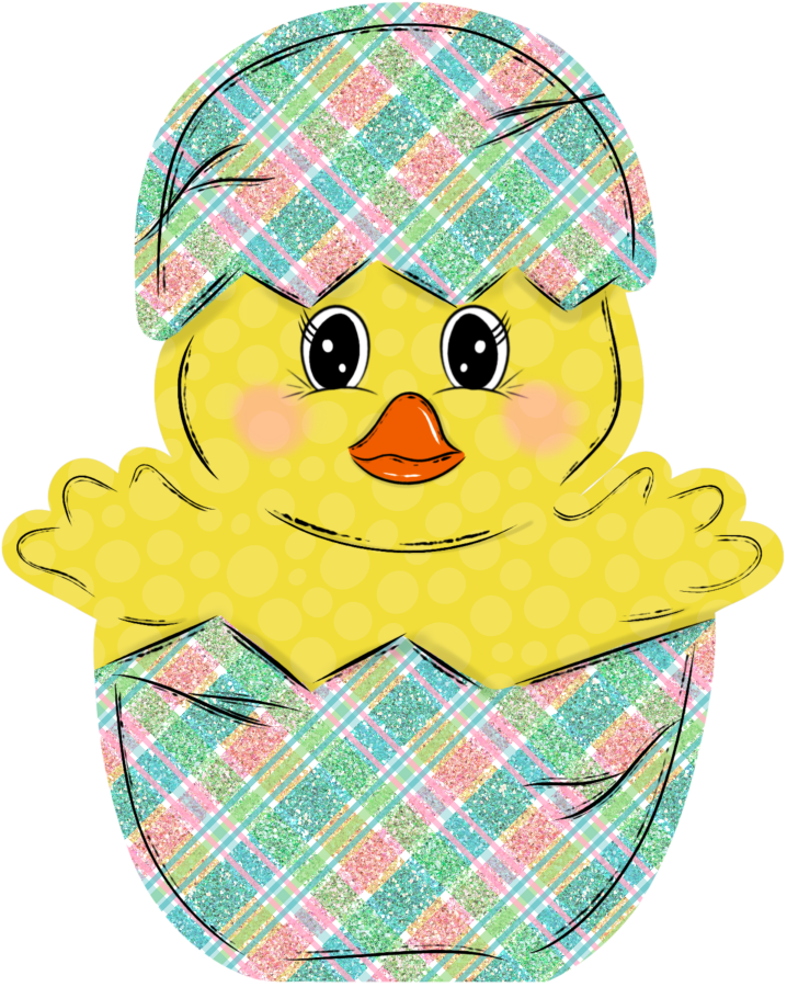Easter Chick 22" Wood Door Hanger - DECOE-W-914-DH