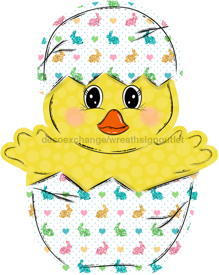 Easter Chick 22" Wood Door Hanger - DECOE-W-916-DH