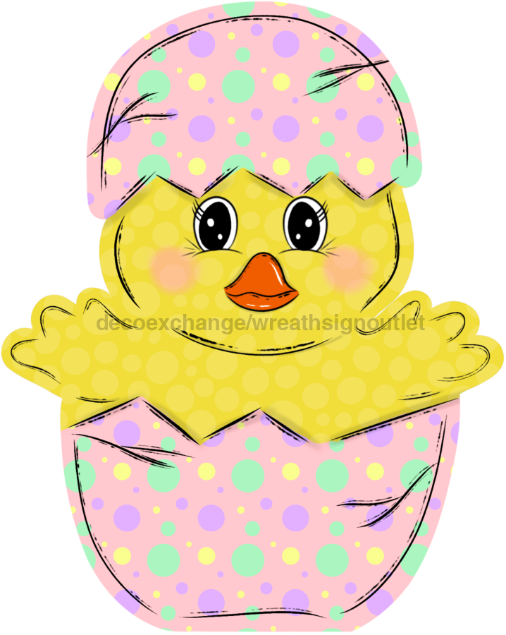 Easter Chick 22" Wood Door Hanger - DECOE-W-919-DH