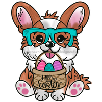 Thumbnail for Easter Dog Corgi Door Hanger Mj-W-00075-Dh 22‚Äô Wood