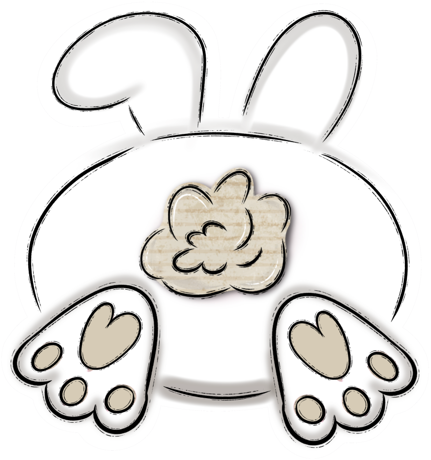 Easter Bunny Butt 22" Wood Door Hanger - DECOE-W-776-DH