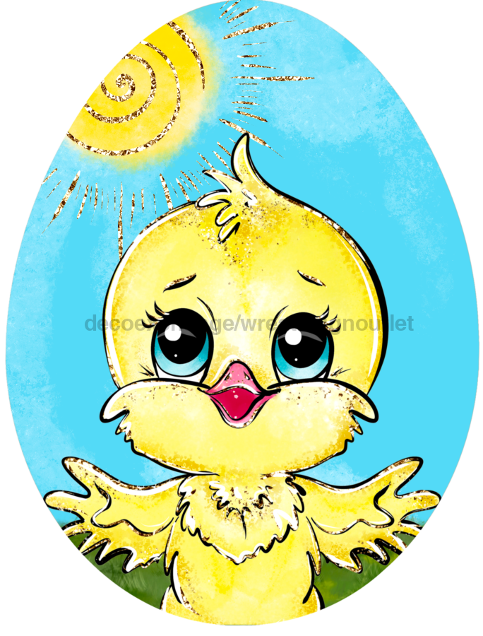 Easter Chick Egg 22" Wood Door Hanger - DECOE-W-774-DH