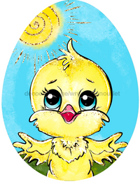 Thumbnail for Easter Chick Egg 22" Wood Door Hanger - DECOE-W-774-DH
