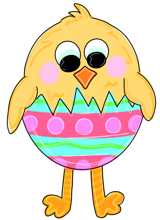 Easter Chick 22" Wood Door Hanger - DECOE-W-529-DH