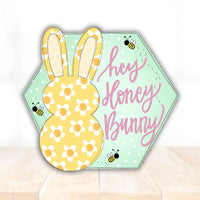 Thumbnail for Easter Hey Honey Bunny 22" Wood Door Hanger - TWW-W-0001-DH