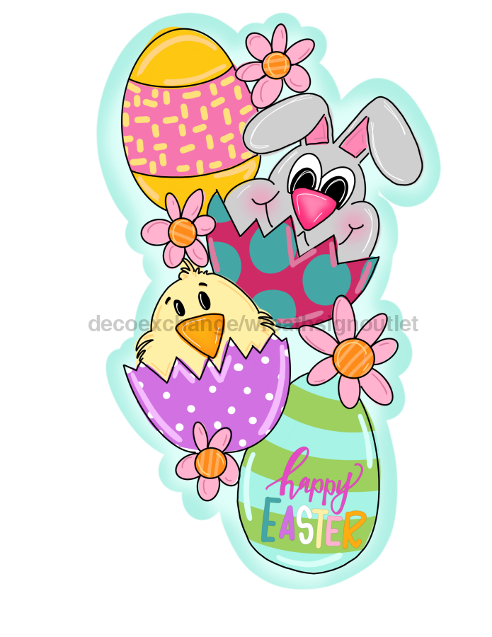 Easter Stacked 30" Wood Door Hanger - DECOE-W-903731-DH-30