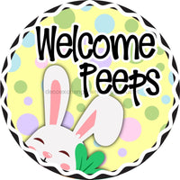 Thumbnail for Easter Door Hanger Welcome Dco-01305-Dh 18 Round Wood