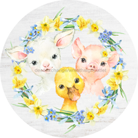 Thumbnail for Easter Door Hanger Wreath Dco-01206-Dh 18 Round Wood