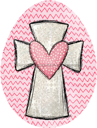 Thumbnail for Easter Egg Cross 22" Wood Door Hanger - DECOE-W-763-DH