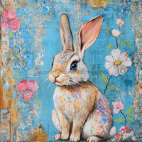 Thumbnail for Easter Rabbit Sign, DCO-13284, Sign For Wreath, 10x10