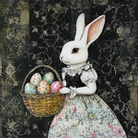 Thumbnail for Easter Rabbit Sign, DCO-13295, Sign For Wreath, 10x10