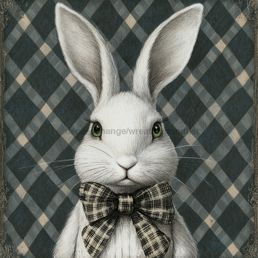 Easter Rabbit Sign, DCO-13298, Sign For Wreath, 10x10" Metal Sign