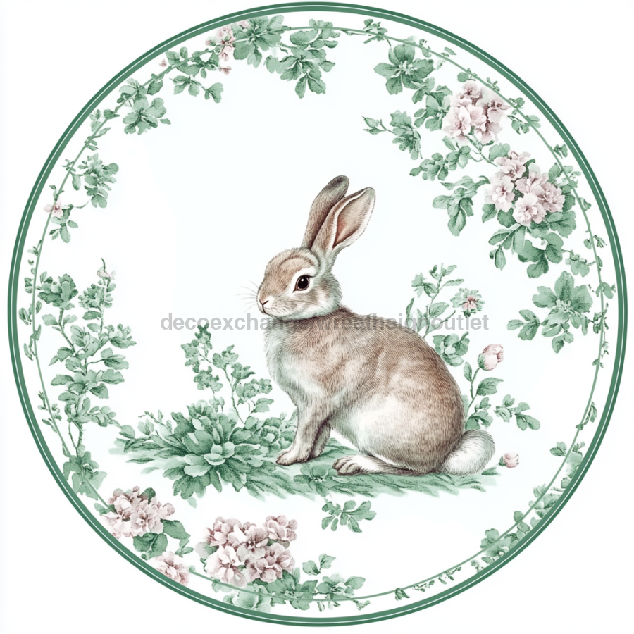 Easter Rabbit Sign, DCO-13315, Sign For Wreath, 10" Metal Sign