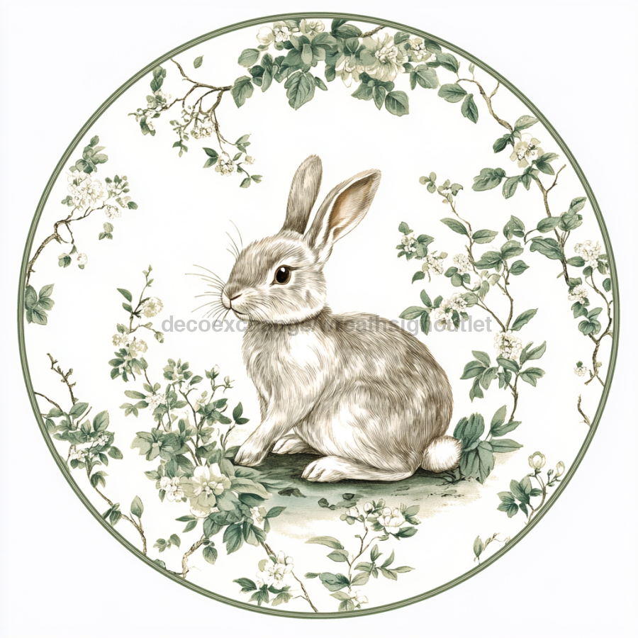 Easter Rabbit Sign, DCO-13316, Sign For Wreath, 10" Metal Sign