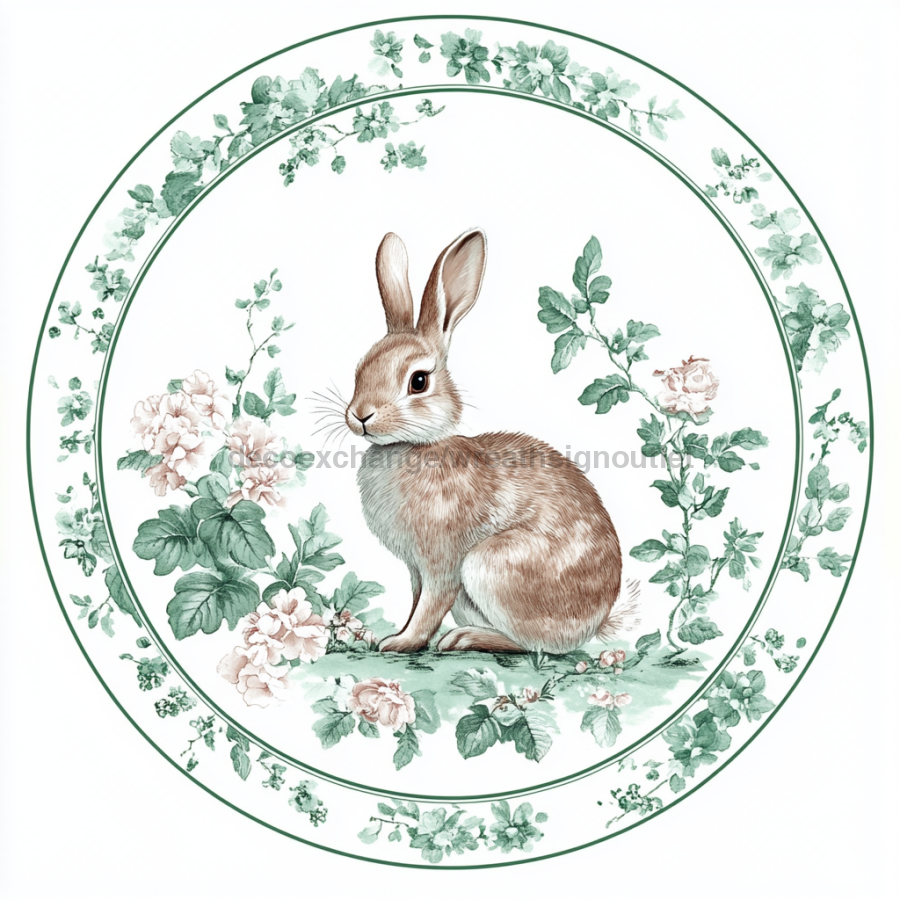 Easter Rabbit Sign, DCO-13318, Sign For Wreath, 10" Metal Sign