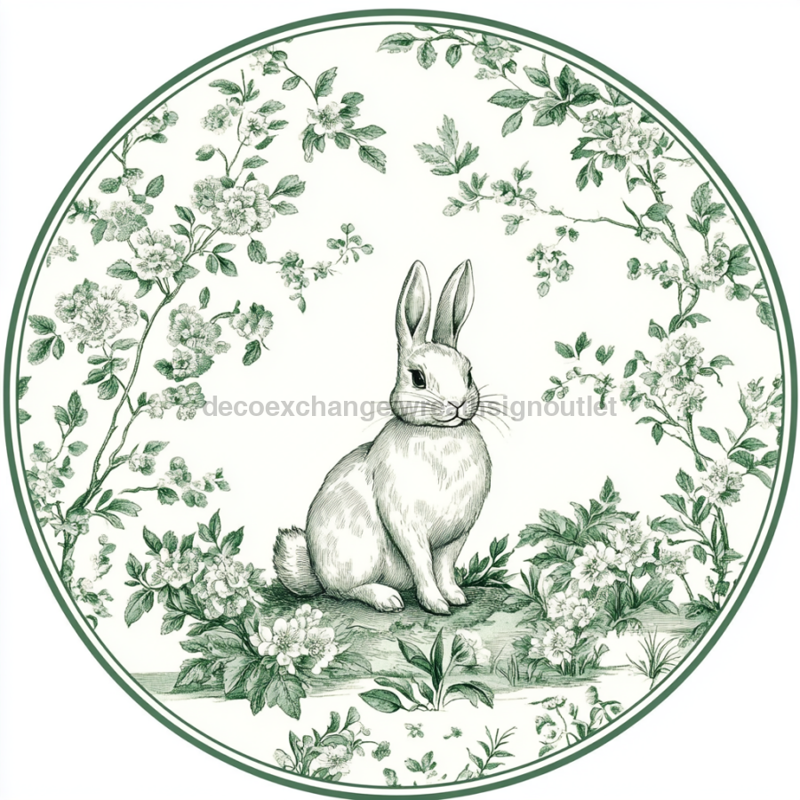 Easter Rabbit Sign, DCO-13319, Sign For Wreath, 10" Metal Sign