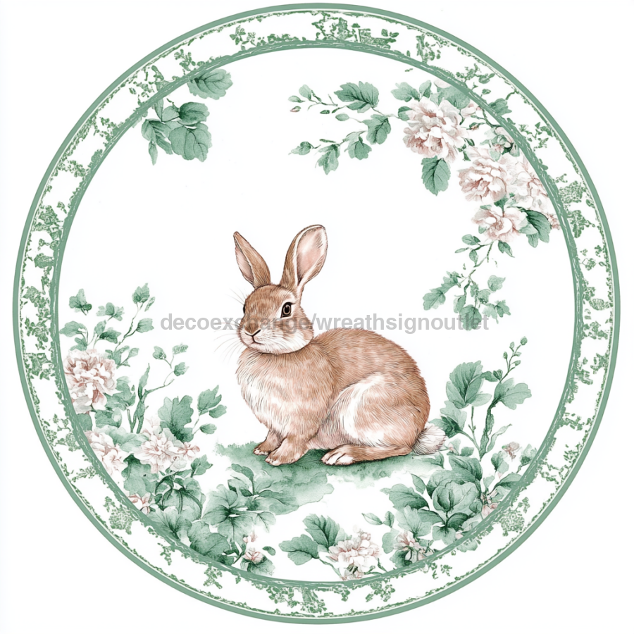 Easter Rabbit Sign, DCO-13320, Sign For Wreath, 10" Metal Sign