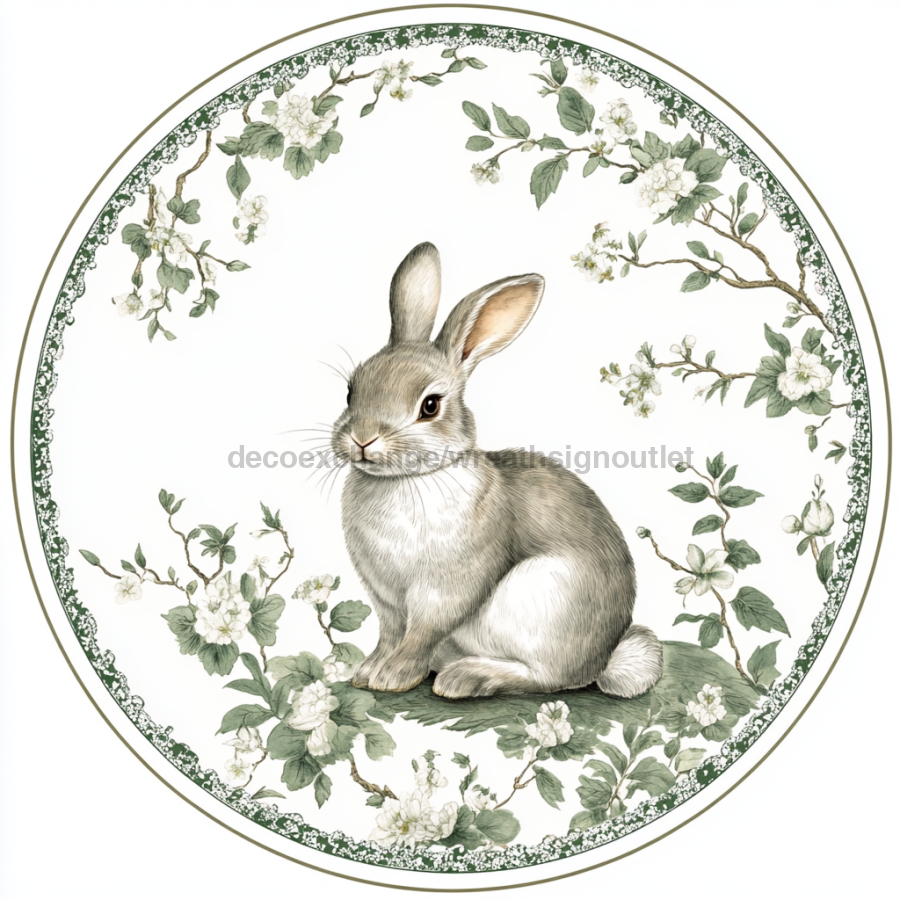 Easter Rabbit Sign, DCO-13323, Sign For Wreath, 10" Metal Sign