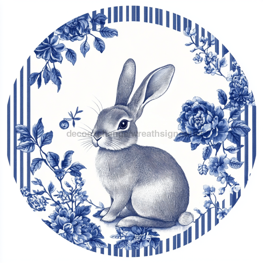 Easter Rabbit Sign, DCO-13326, Sign For Wreath, 10" Metal Sign