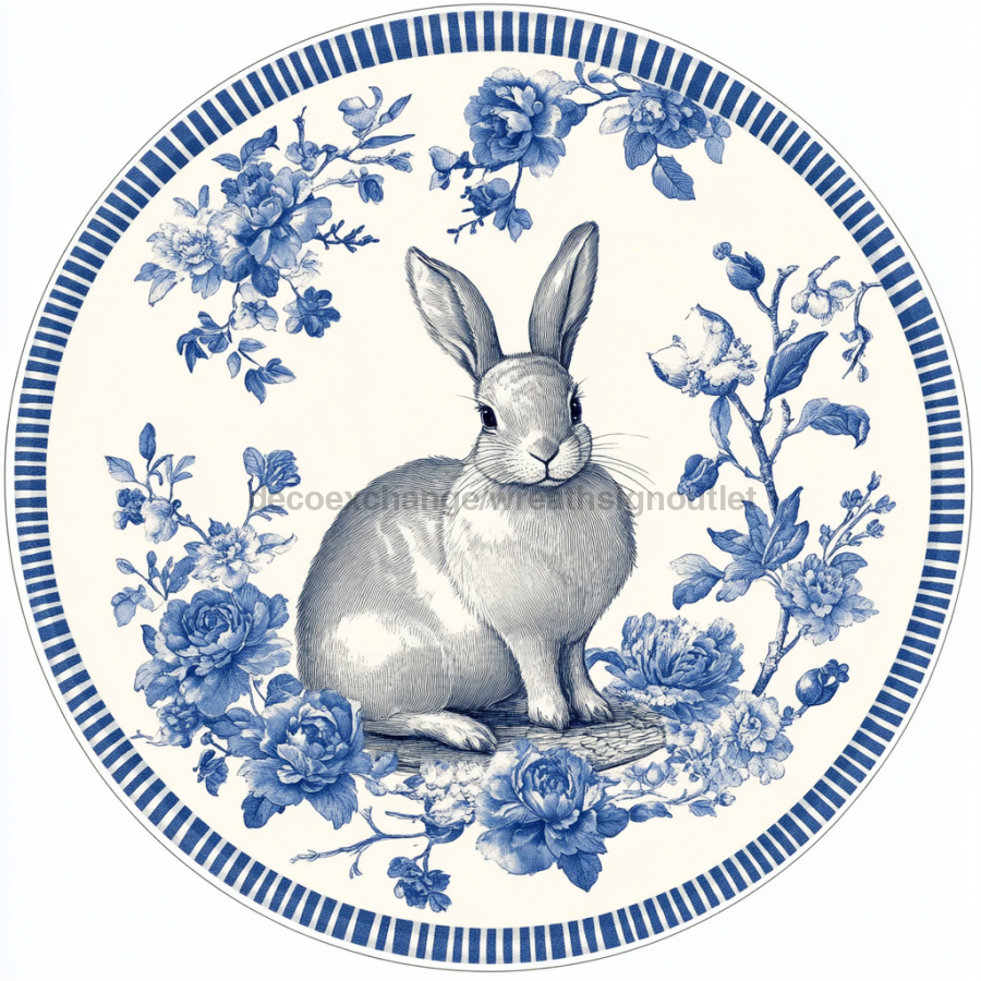 Easter Rabbit Sign, DCO-13330, Sign For Wreath, 10" Metal Sign