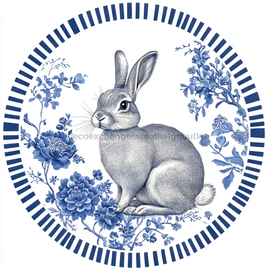 Easter Rabbit Sign, DCO-13331, Sign For Wreath, 10" Metal Sign