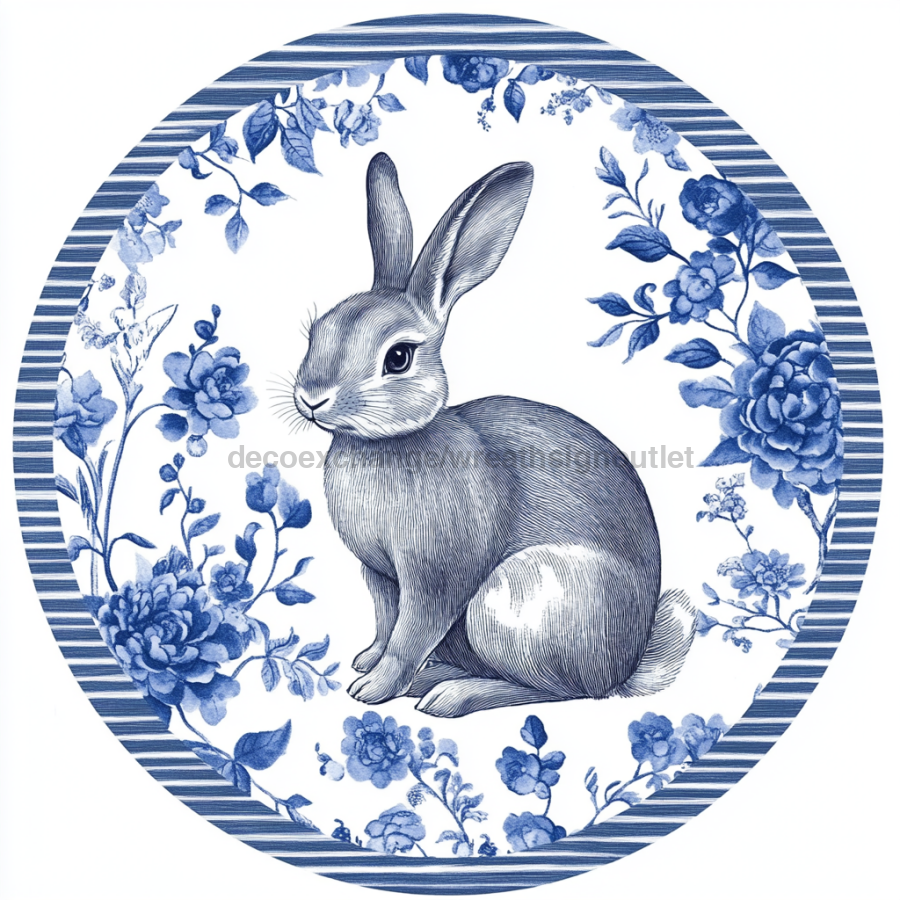 Easter Rabbit Sign, DCO-13333, Sign For Wreath, 10" Metal Sign