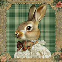 Thumbnail for Easter Rabbit Sign, DCO-13459, Sign For Wreath, 10x10