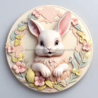 Thumbnail for Easter Sign, 3D Bunny Look, DCO-12835, Sign For Wreath, 10