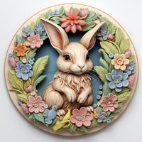 Thumbnail for Easter Sign, 3D Bunny Look, DCO-12841, Sign For Wreath, 10