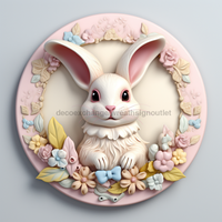 Thumbnail for Easter Sign, 3D Bunny Look, DCO-12843, Sign For Wreath, 10