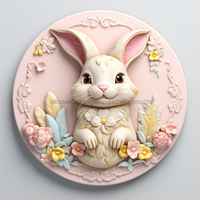 Thumbnail for Easter Sign, 3D Bunny Look, DCO-12848, Sign For Wreath, 10
