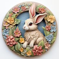 Thumbnail for Easter Sign, 3D Bunny Look, DCO-12856, Sign For Wreath, 10
