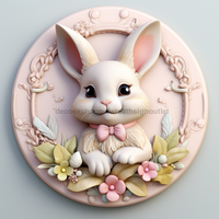 Thumbnail for Easter Sign, 3D Bunny Look, DCO-12860, Sign For Wreath, 10