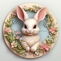 Thumbnail for Easter Sign, 3D Bunny Look, DCO-12861, Sign For Wreath, 10