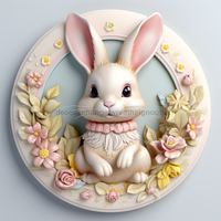 Thumbnail for Easter Sign, 3D Bunny Look, DCO-12866, Sign For Wreath, 10