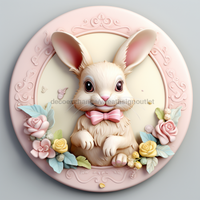 Thumbnail for Easter Sign, 3D Bunny Look, DCO-12873, Sign For Wreath, 10