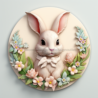 Thumbnail for Easter Sign, 3D Bunny Look, DCO-12880, Sign For Wreath, 10