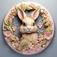 Thumbnail for Easter Sign, 3D Bunny Look, DCO-12883, Sign For Wreath, 10