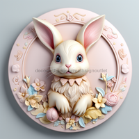Thumbnail for Easter Sign, 3D Bunny Look, DCO-12884, Sign For Wreath, 10