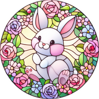Thumbnail for Easter Bunny 10" Metal Wreath Sign - DECOE-5166
