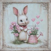 Thumbnail for Easter Sign, Bunny Hearts,, DCO-12642, Sign For Wreath, 10x10